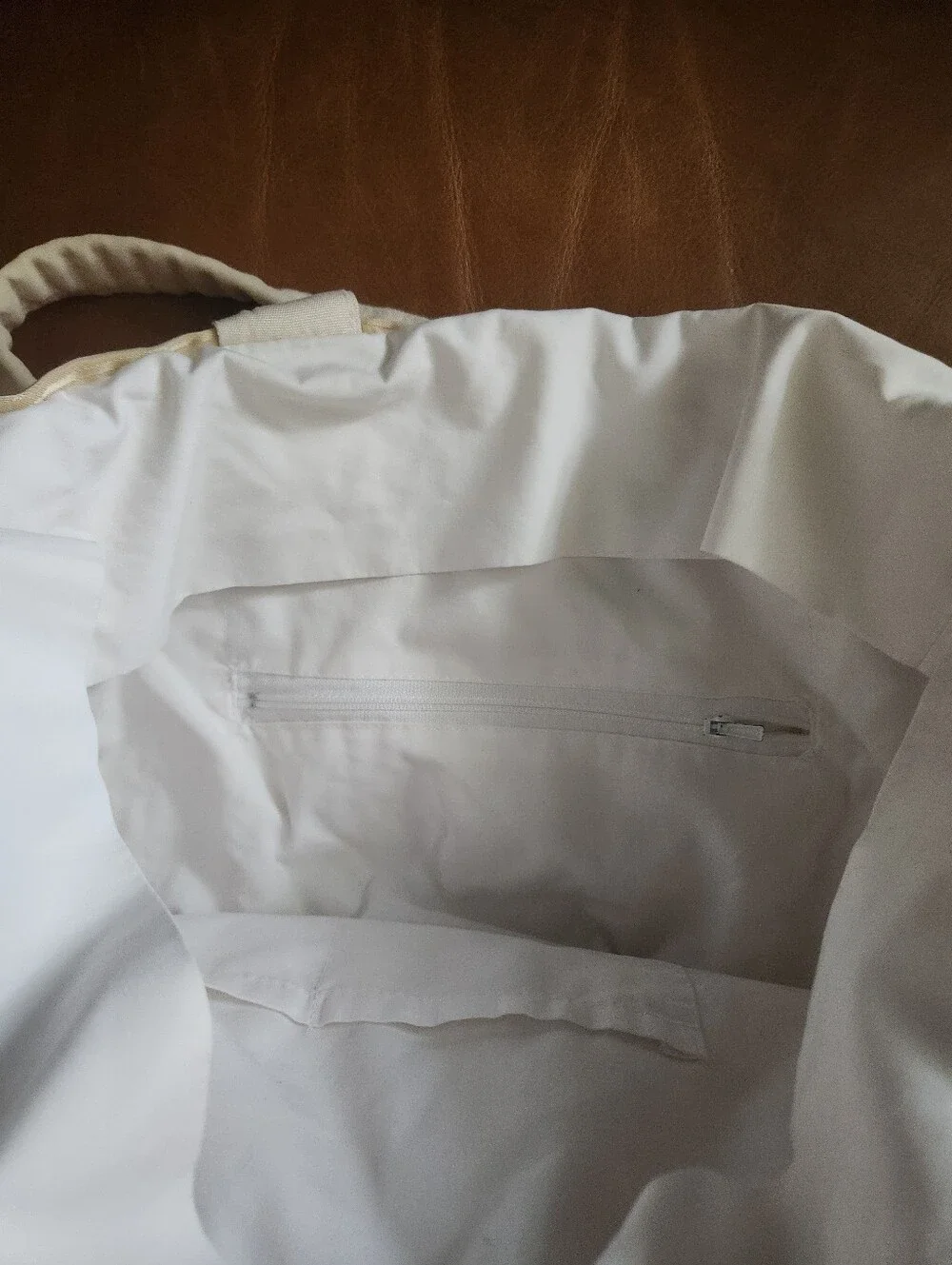 Gold, Cream and White Padded Tote Bag